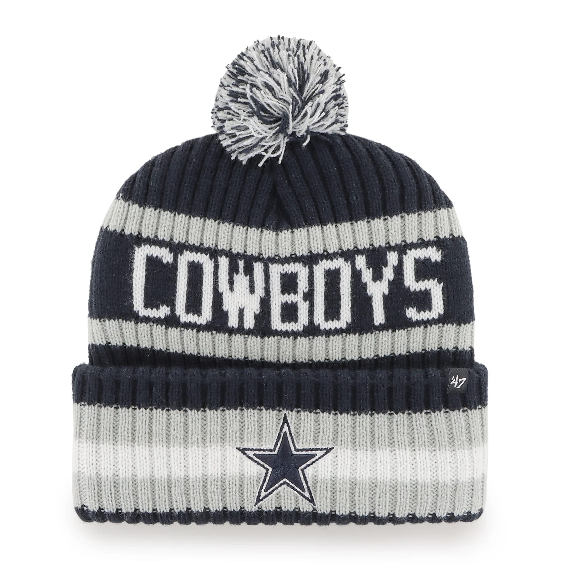 47 Brand Dallas Cowboys Knit Bering Toque Beanie Hat - Striped
