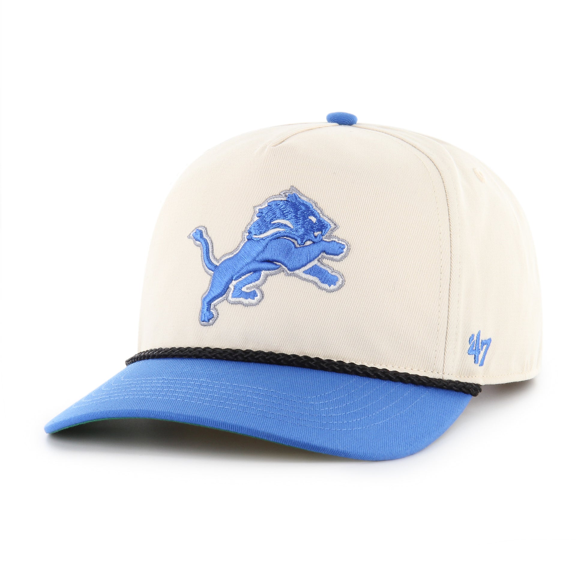 47 Brand Detroit Lions Natural Rope Hitch Snapback Hat - Natural/ Light Blue