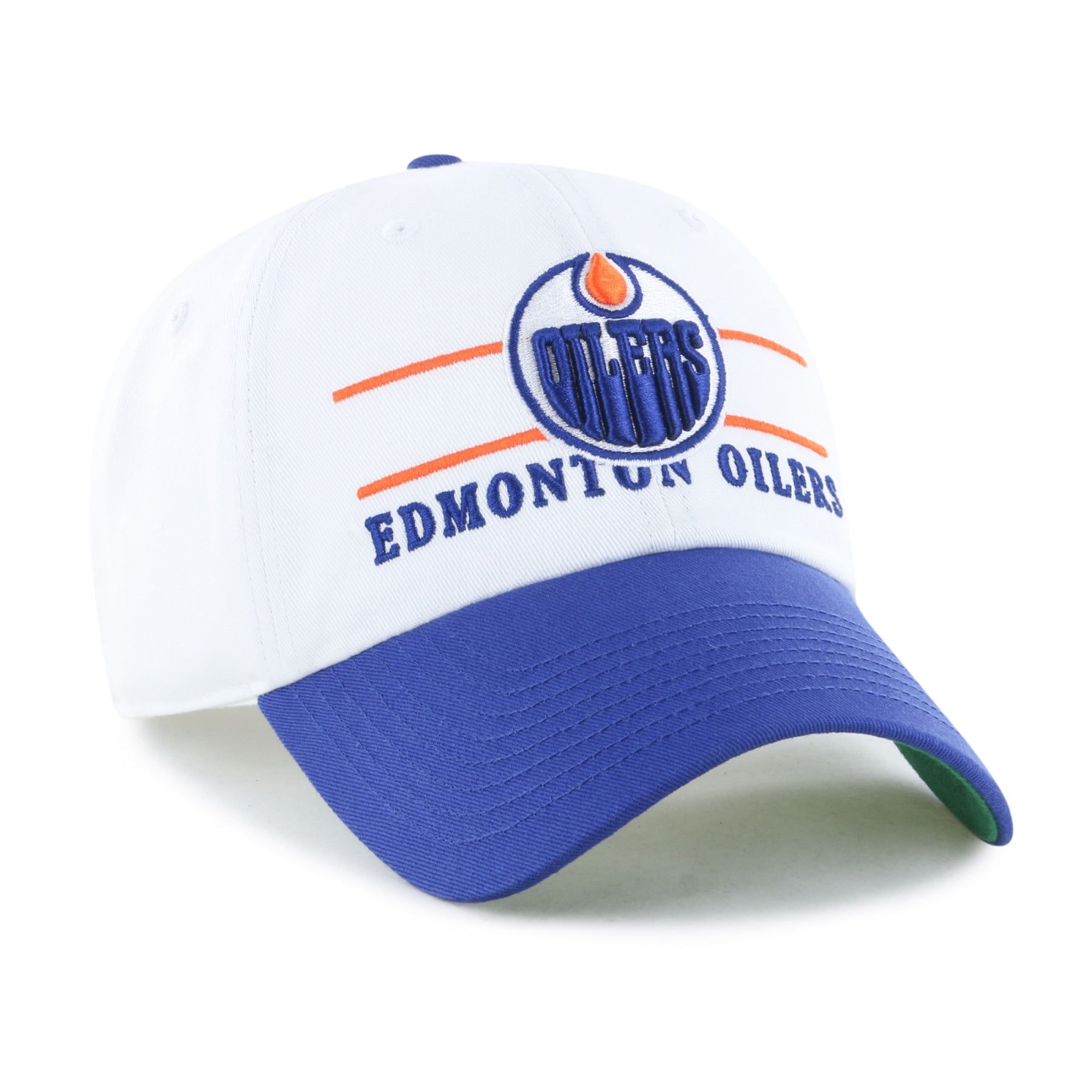 47 Brand Edmonton Oilers Double Header Clean Up Snapback Hat - White - Leaside Hockey Shop Inc.