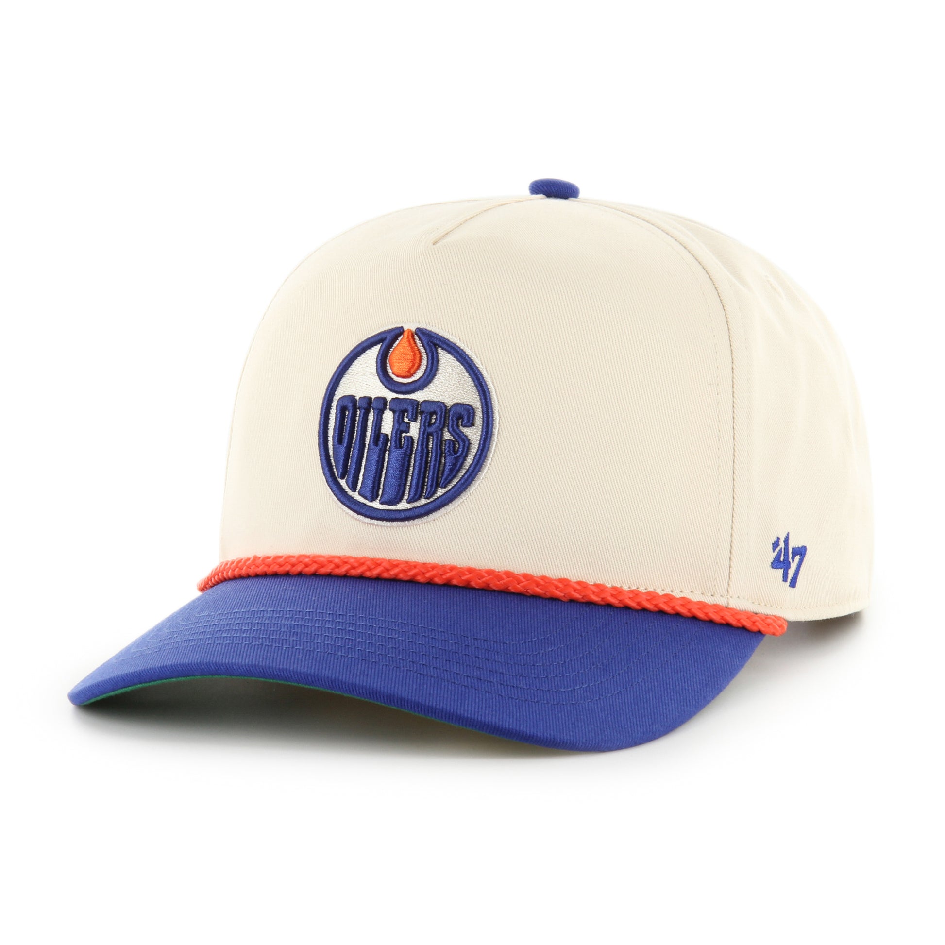47 Brand Edmonton Oilers Natural Rope Hitch Snapback Hat - Natural/Blue