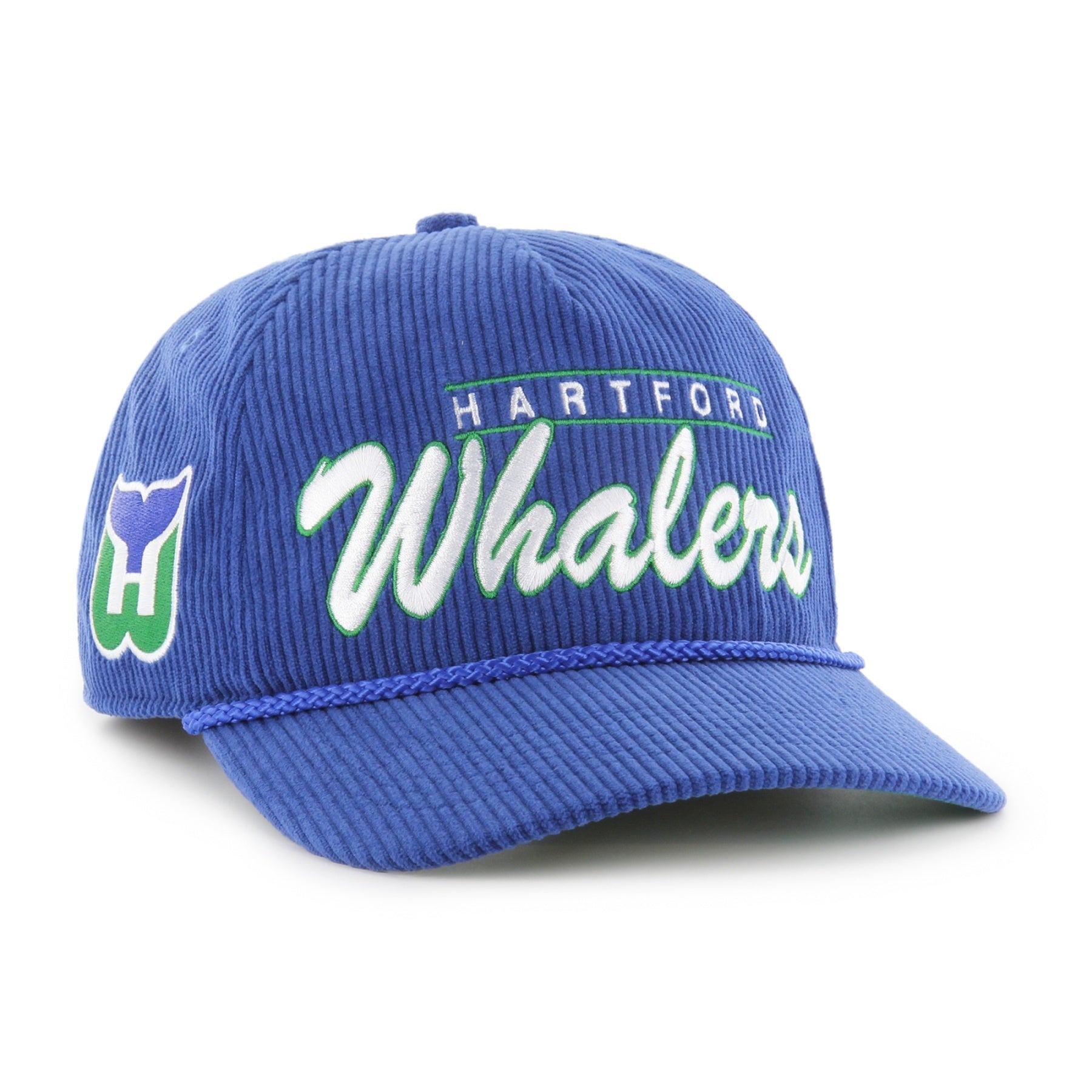 47 Brand Hartford Whalers Double Header Cord Hitch Snapback Hat - Blue - Leaside Hockey Shop Inc.