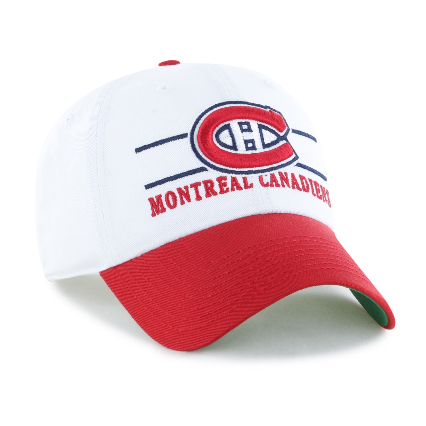 47 Brand Montreal Canadiens Double Header Clean Up Snapback Hat - White - Leaside Hockey Shop Inc.