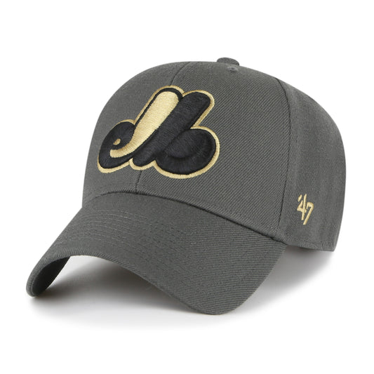 47 Brand Montreal Expos MVP Smoke Show Snapback Hat - Charcoal/Gold - Leaside Hockey Shop Inc.