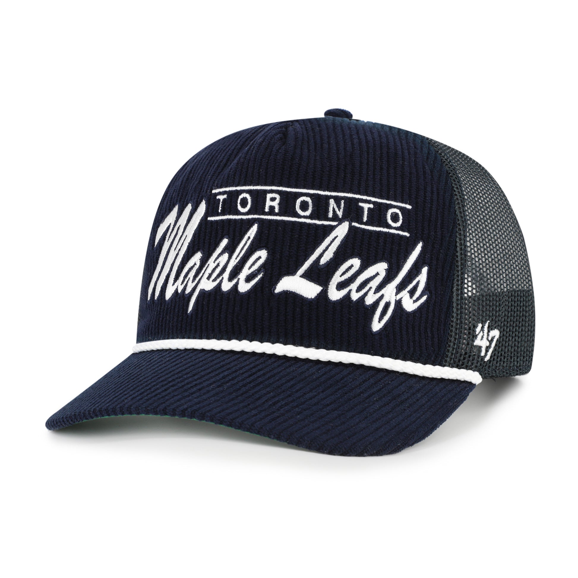 47 Brand Toronto Maple Leafs Double Header Mesh RF Hitch Snapback Hat - Navy Blue