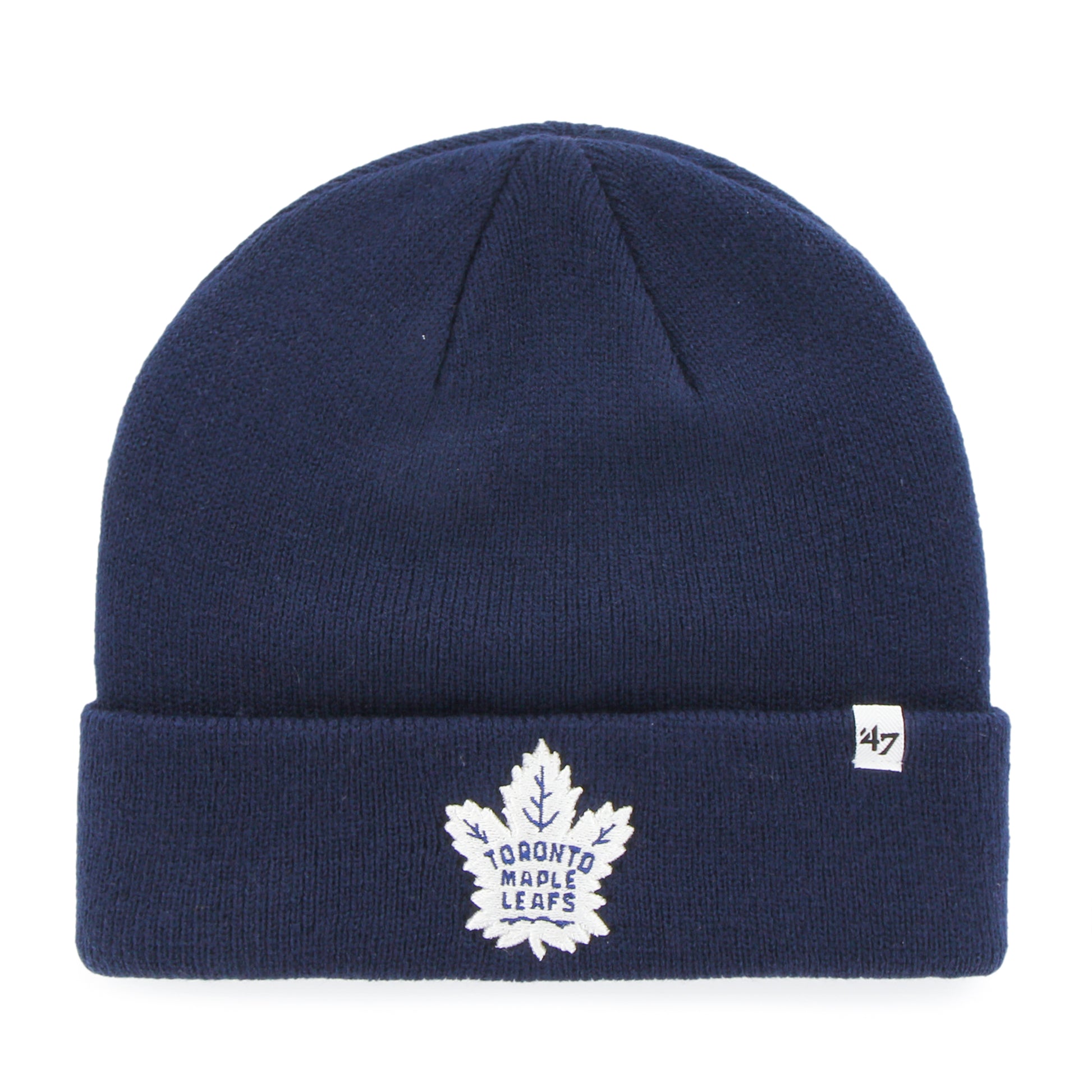 47 Brand Toronto Maple Leafs Knit Raised Cuff Toque Beanie Hat - Navy Blue - Leaside Hockey Shop Inc.