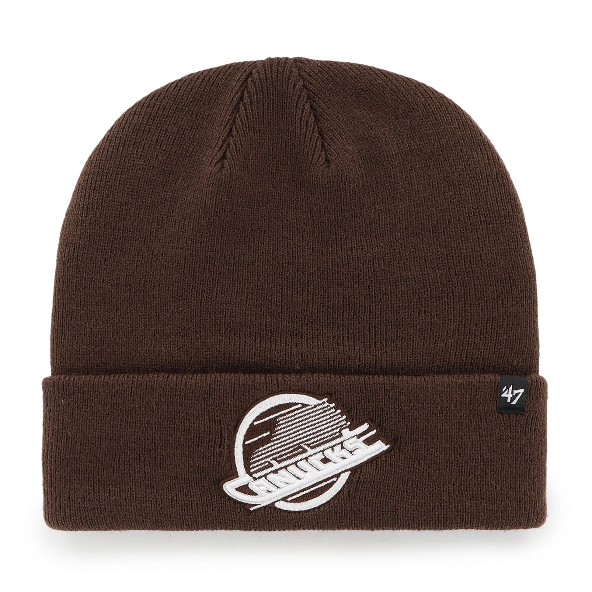47 Brand Vancouver Canucks Dark Chocolate Raised Cuffed Knit Hat - Brown