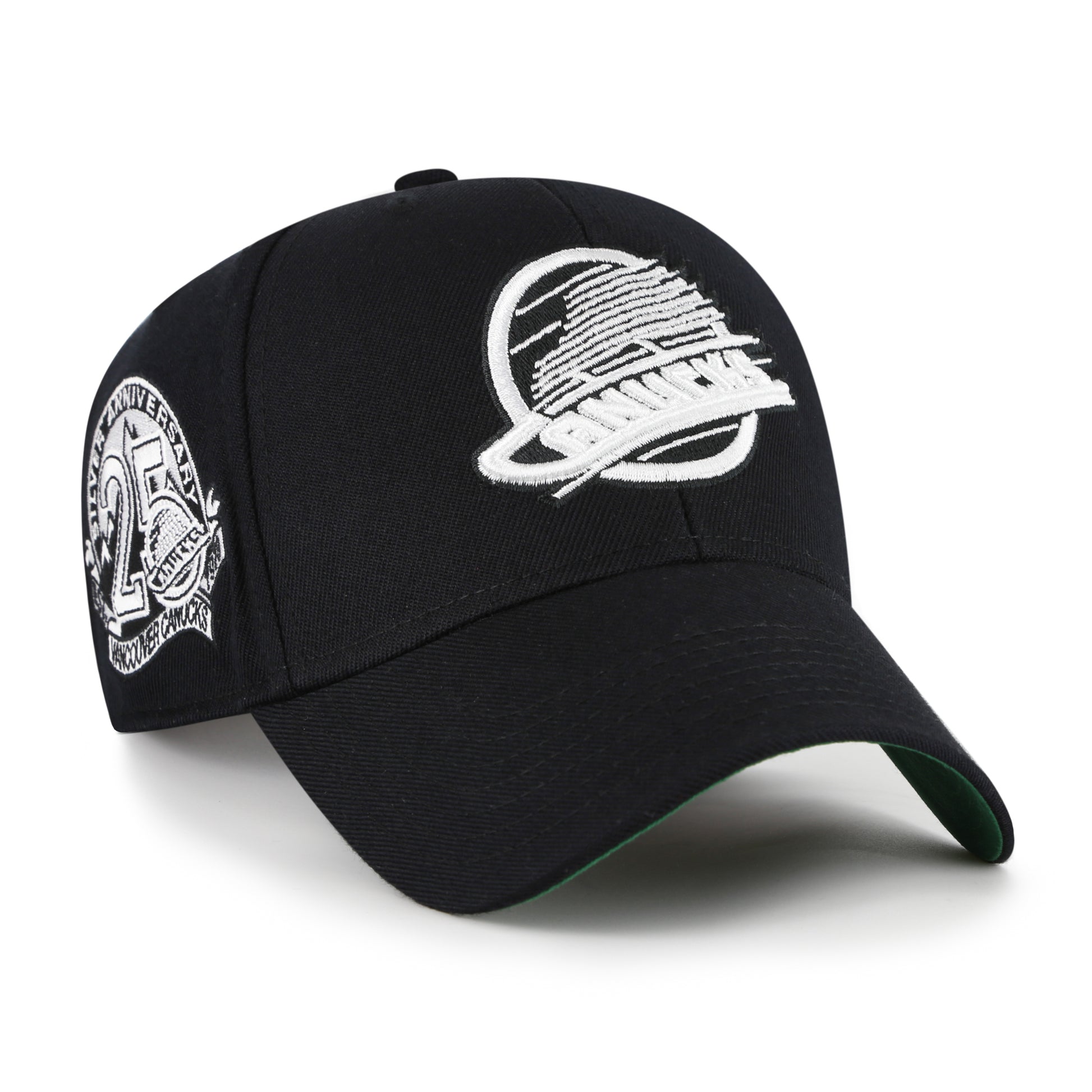 47 Brand Vancouver Canucks Retro Snapback Hat - NHL Black & White Sure Shot MVP