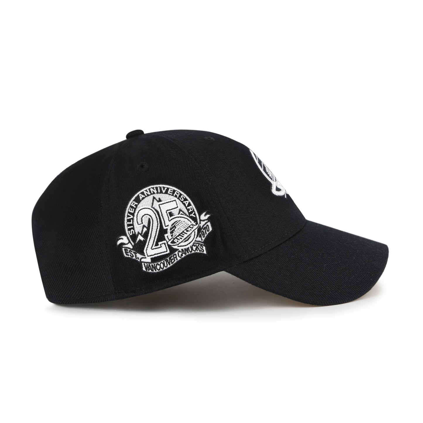47 Brand Vancouver Canucks Retro Snapback Hat - NHL Black & White Sure Shot MVP
