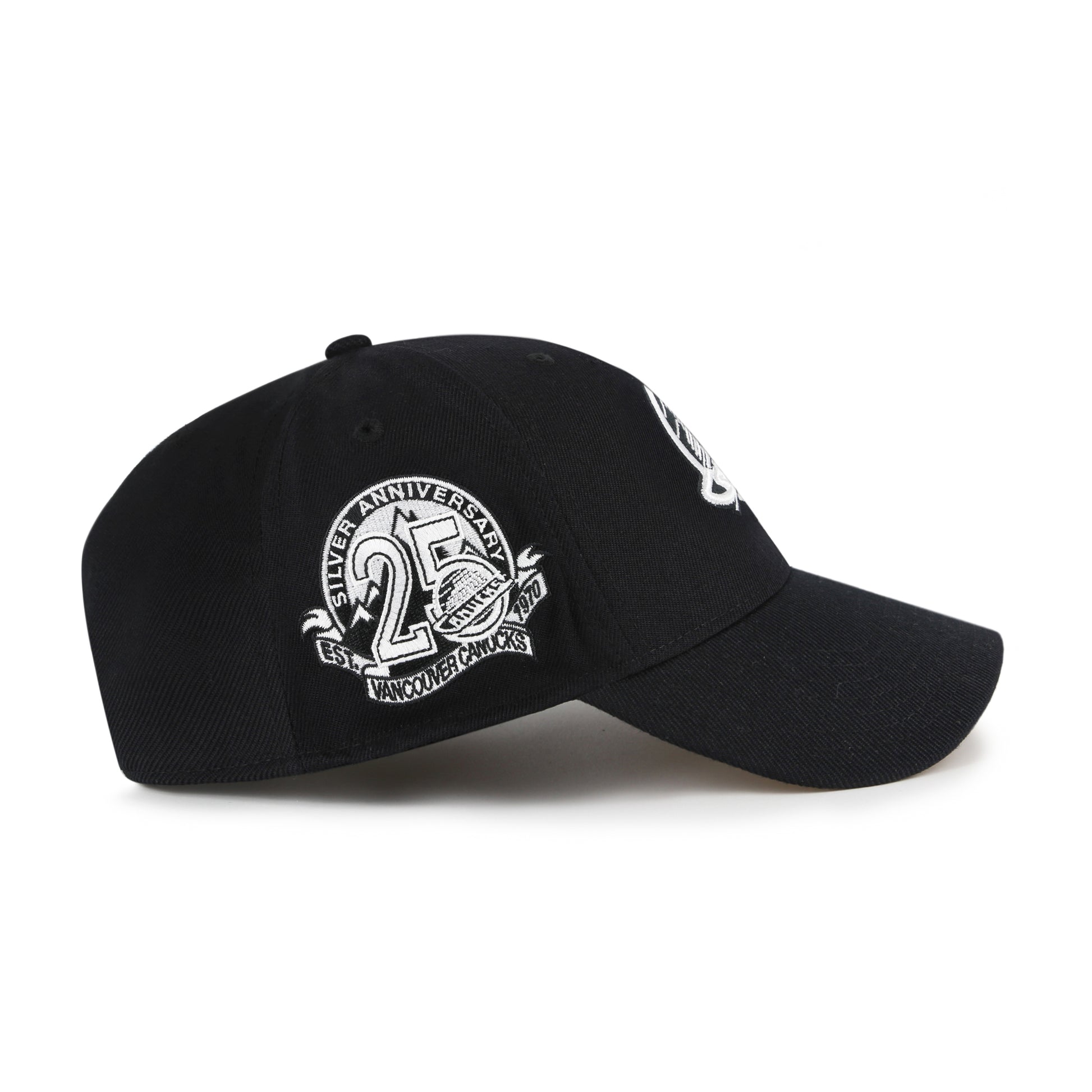 47 Brand Vancouver Canucks Retro Snapback Hat - NHL Black & White Sure Shot MVP