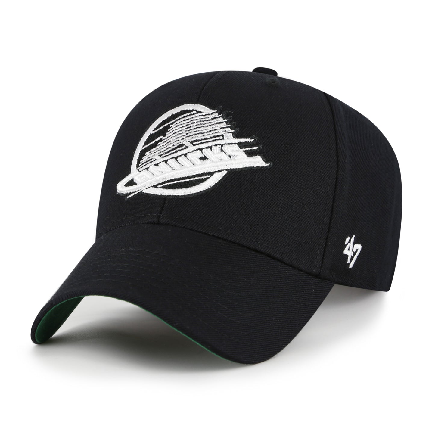 47 Brand Vancouver Canucks Retro Snapback Hat - NHL Black & White Sure Shot MVP