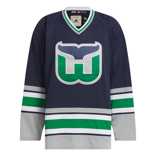 Adidas Authentic Hartford Whalers Mens Team Classic Navy Jersey - Leaside Hockey Shop Inc.