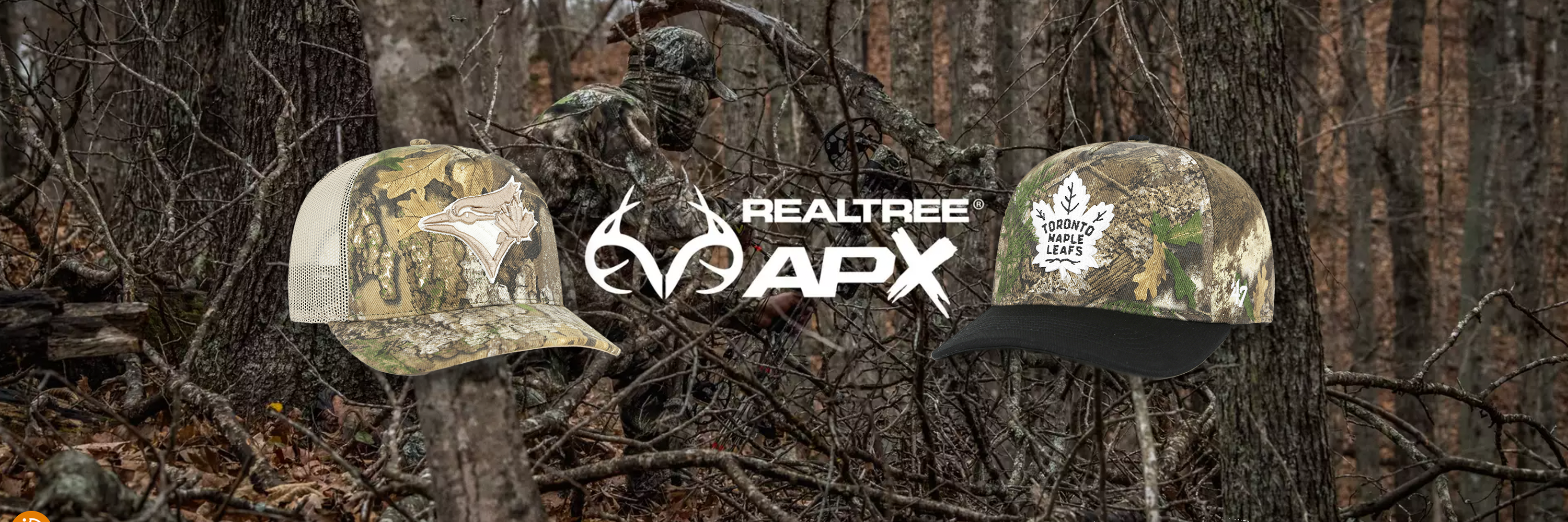 47 BRAND x REALTREE APX WOODLAND CAMO HATS