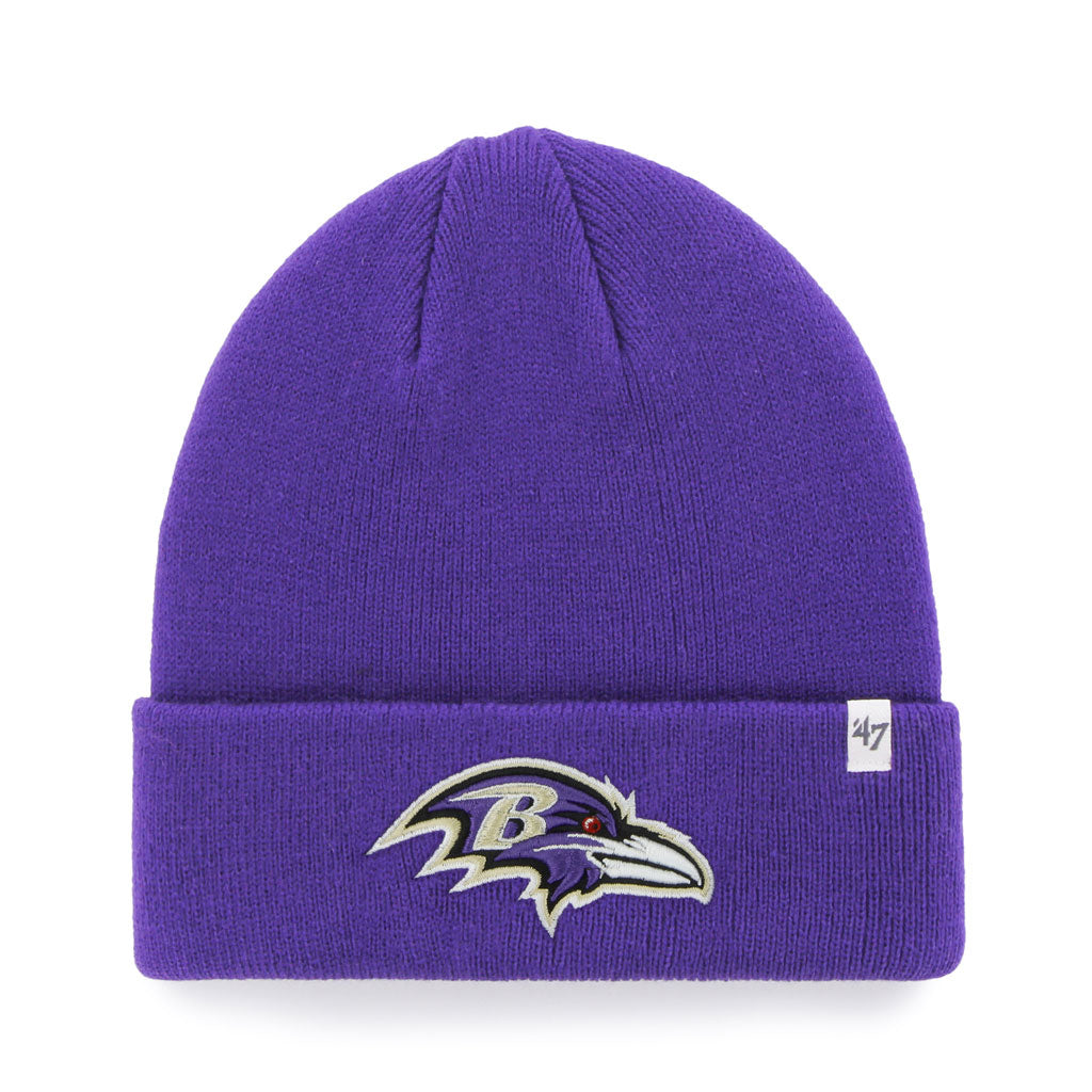 47 Brand Baltimore Ravens Knit Raised Cuff Toque Beanie Hat - Purple