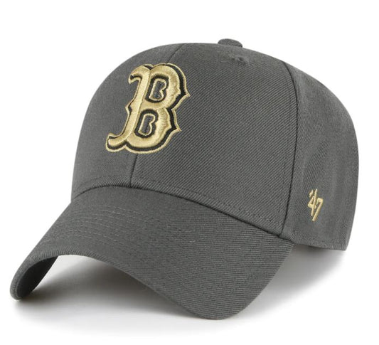 47 Brand Boston Red Sox MVP Smoke Show Snapback Hat - Charcoal/Gold - Leaside Hockey Shop Inc.