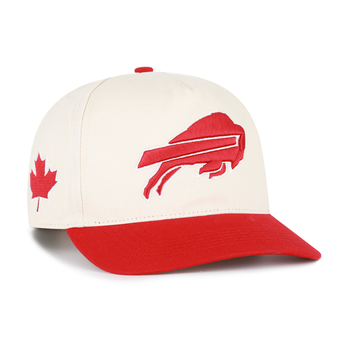47 Brand Buffalo Bills Canada Patch Sure Shot Hitch Snapback Hat - Natural/Red