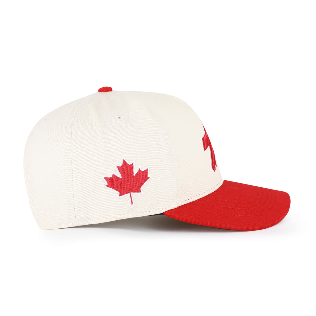 47 Brand Buffalo Bills Canada Patch Sure Shot Hitch Snapback Hat - Natural/Red