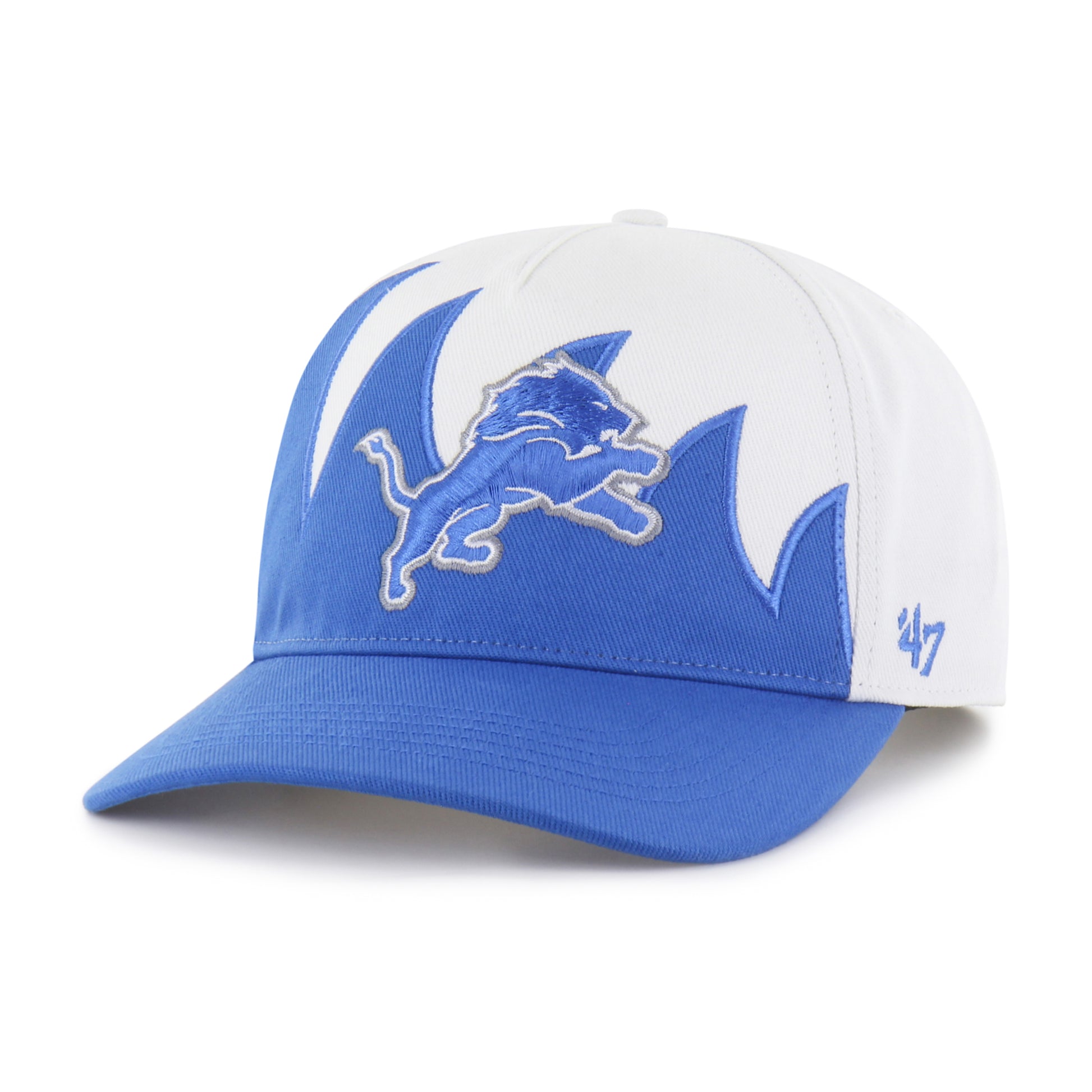 47 Brand Detroit Lions Jagged Hitch Snapback Hat - White/Blue
