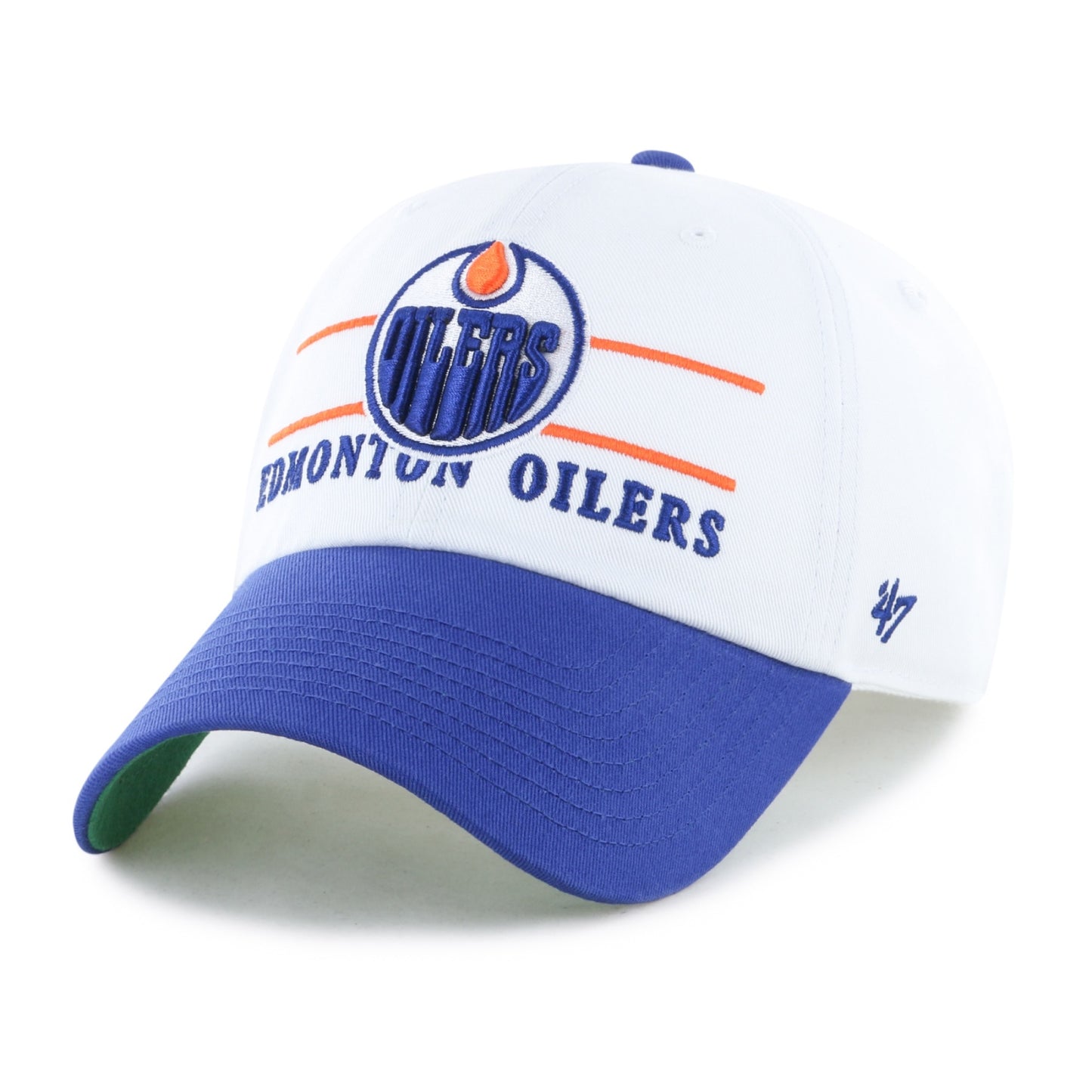 47 Brand Edmonton Oilers Double Header Clean Up Snapback Hat - White - Leaside Hockey Shop Inc.