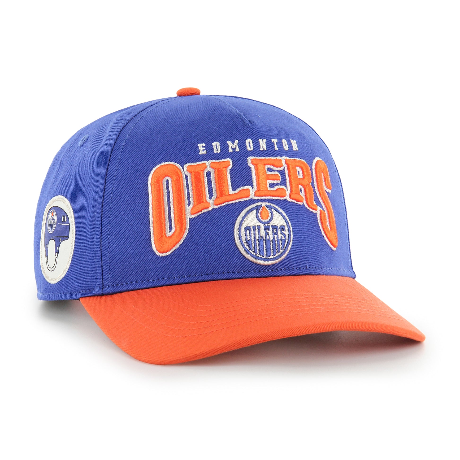 47 Brand Edmonton Oilers Heritage Arch Hitch Snapback Hat - Blue/Orange