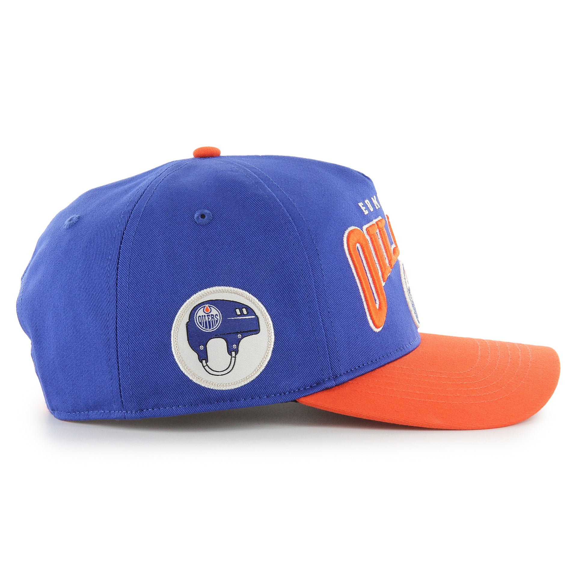 47 Brand Edmonton Oilers Heritage Arch Hitch Snapback Hat - Blue/Orange
