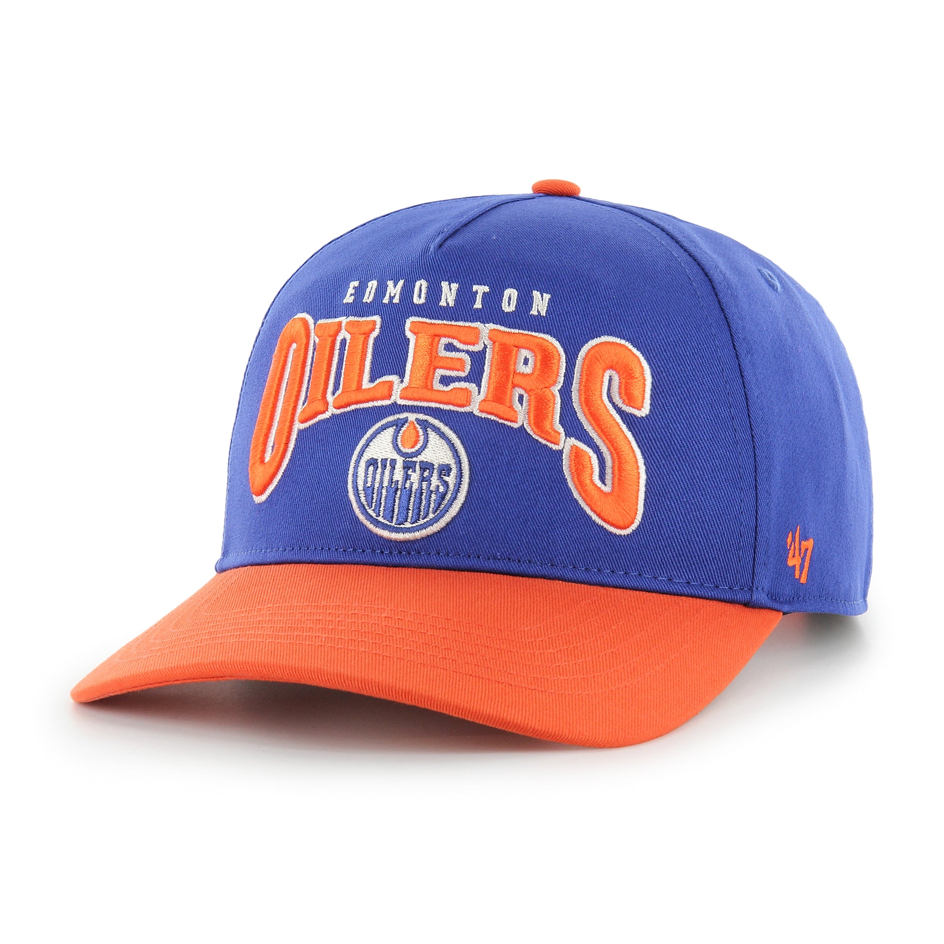 47 Brand Edmonton Oilers Heritage Arch Hitch Snapback Hat - Blue/Orange