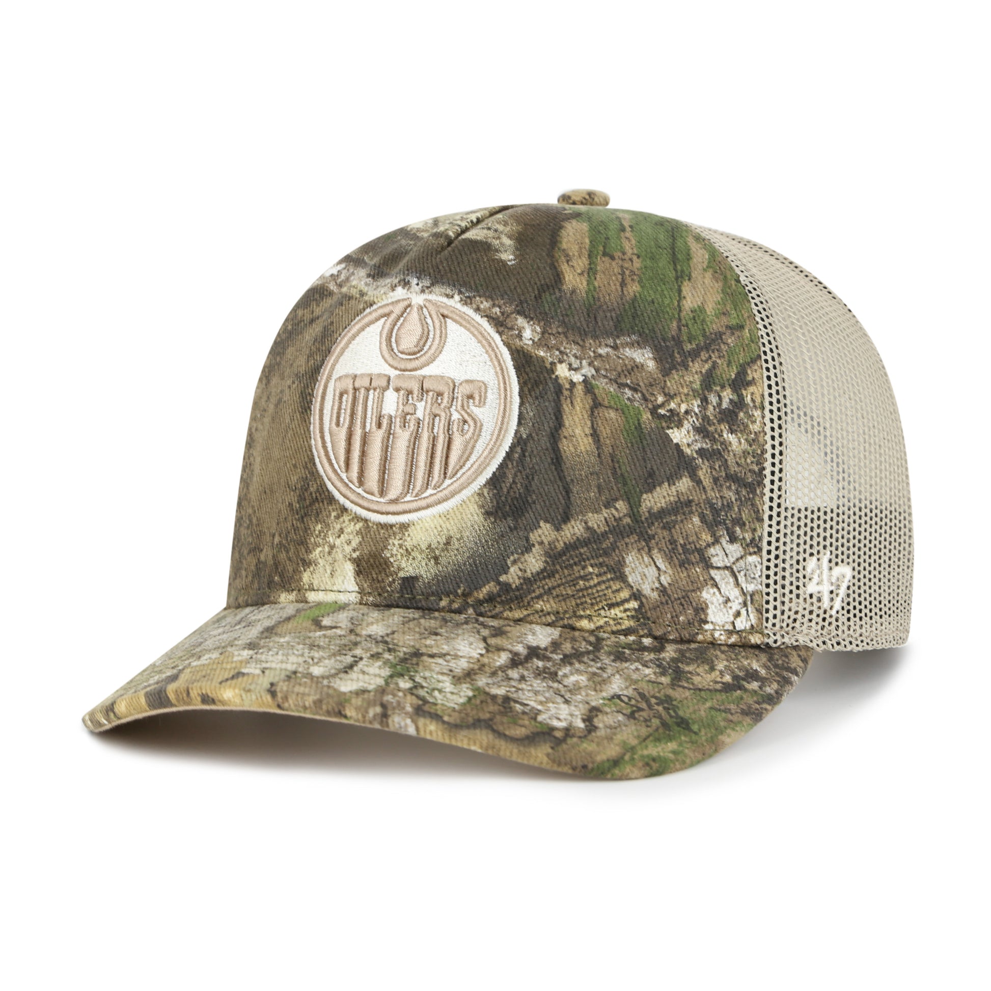 47 Brand Edmonton Oilers Realtree APX Mesh Trucker Hat - Realtree Camo