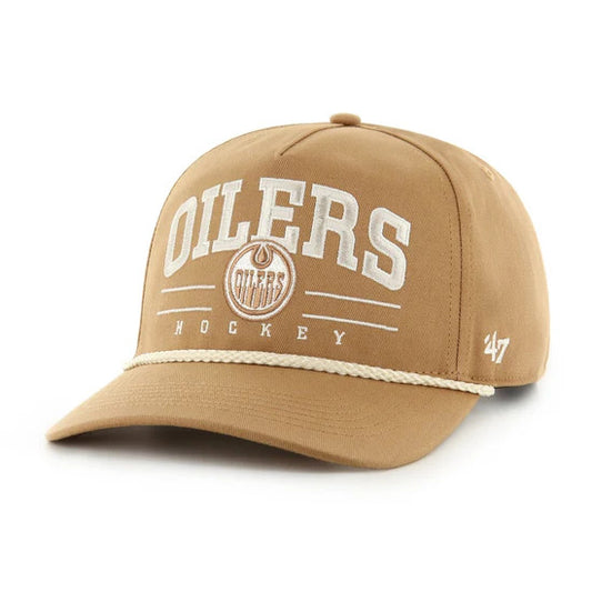 47 Brand Edmonton Oilers Roscoe Rope Hitch Snapback Hat - Beige - Leaside Hockey Shop Inc.