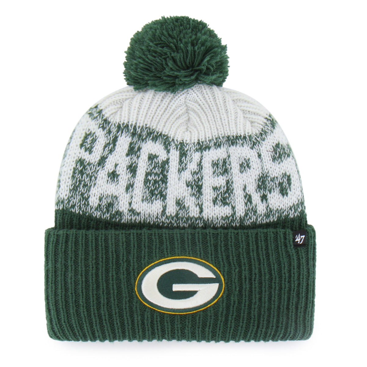 47 Brand Green Bay Packers Bone Chill Knit Bering Toque Beanie Hat - Green