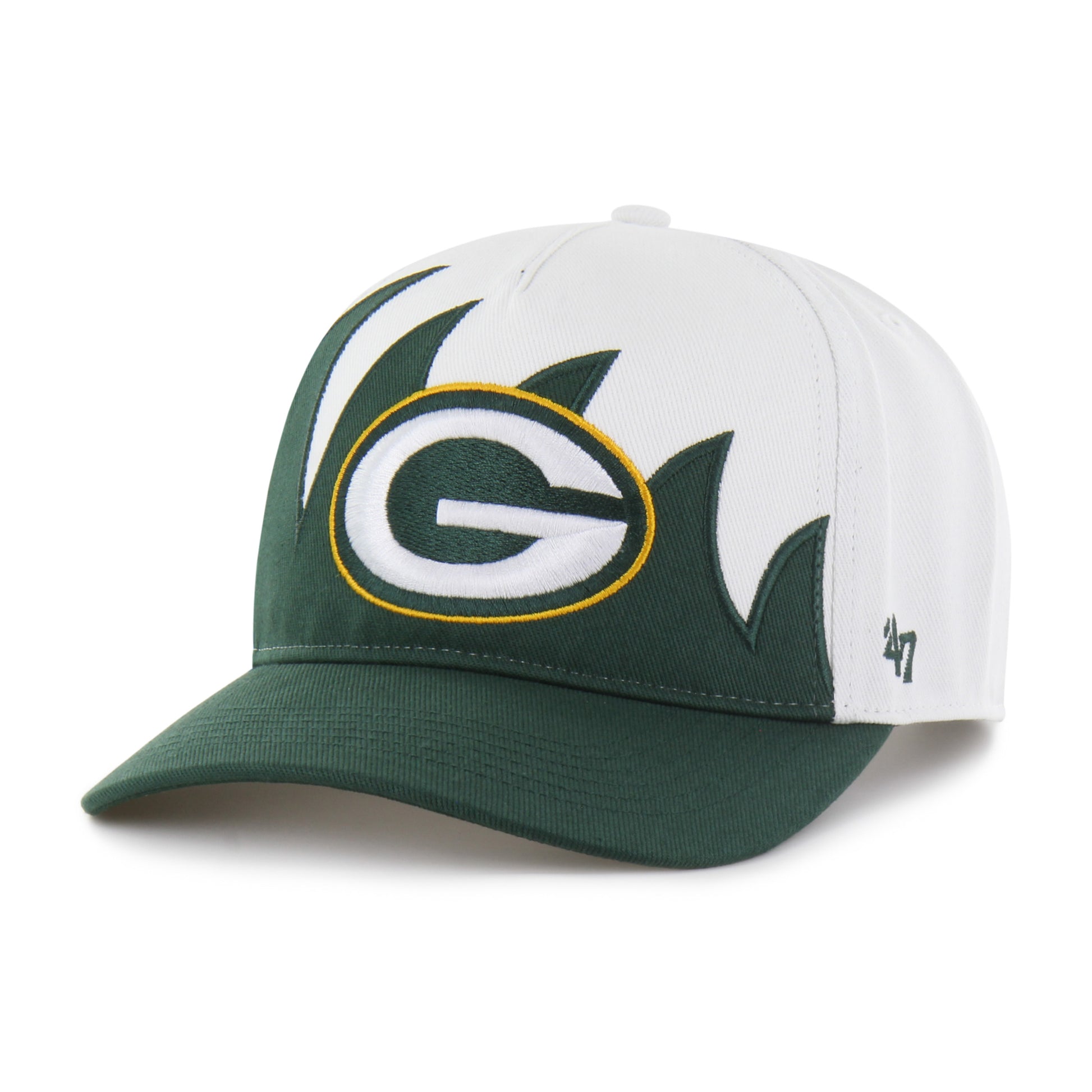 47 Brand Green Bay Packers Jagged Hitch Snapback Hat - White/Green