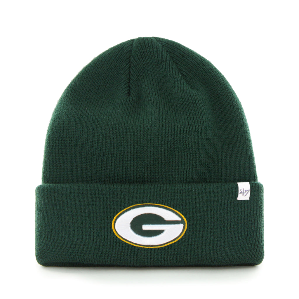 47 Brand Green Bay Packers Knit Raised Cuff Toque Beanie Hat - Green