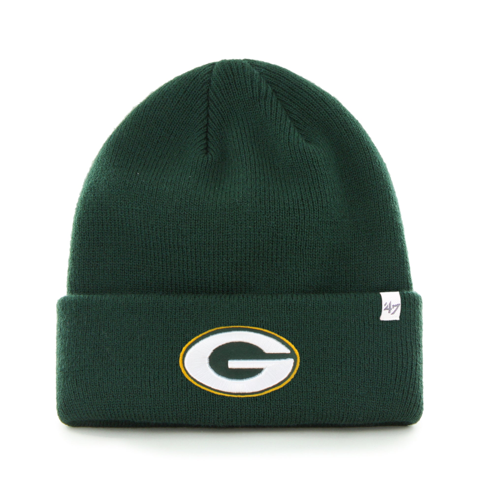 47 Brand Green Bay Packers Knit Raised Cuff Toque Beanie Hat - Green