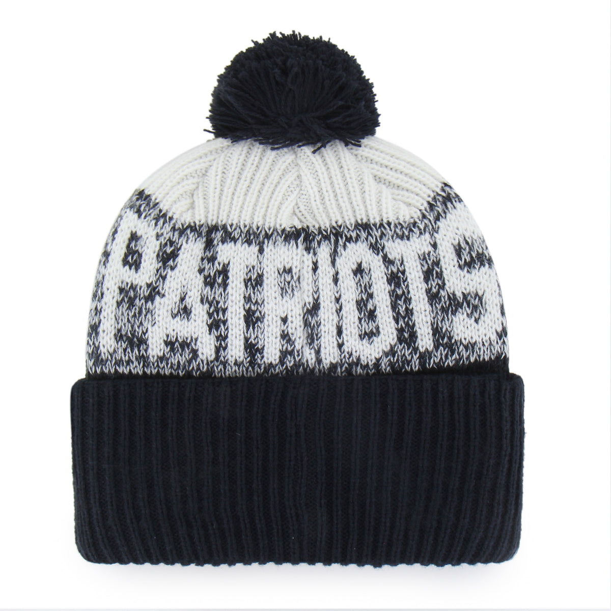 47 Brand New England Patriots Bone Chill Knit Bering Toque Beanie Hat - Navy