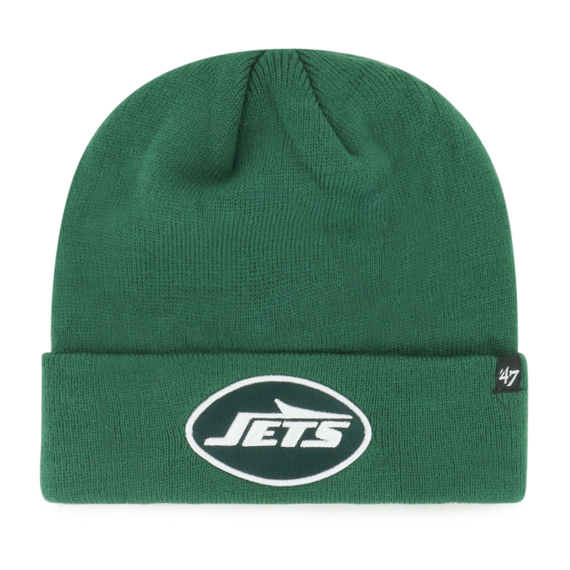 47 Brand New York Jets Knit Raised Cuff Toque Beanie Hat - Green