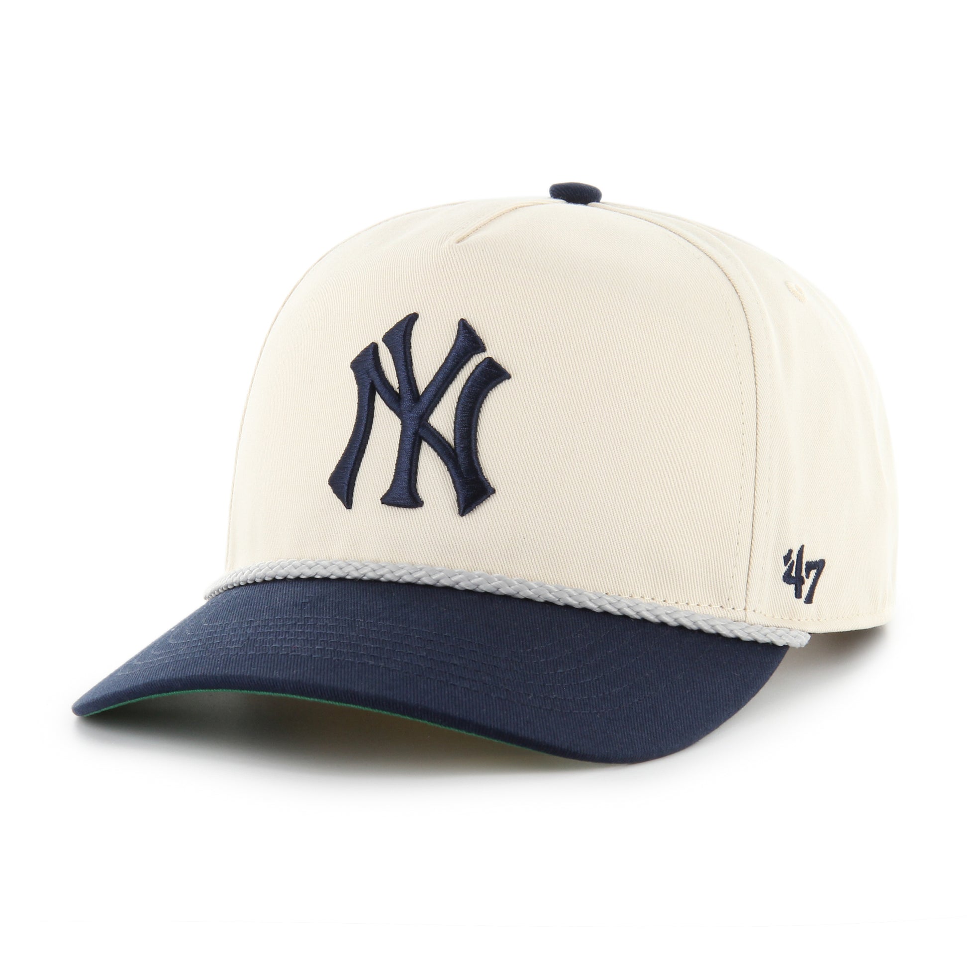 47 Brand New York Yankees Natural Rope Hitch Snapback Hat - Natural/Navy Blue