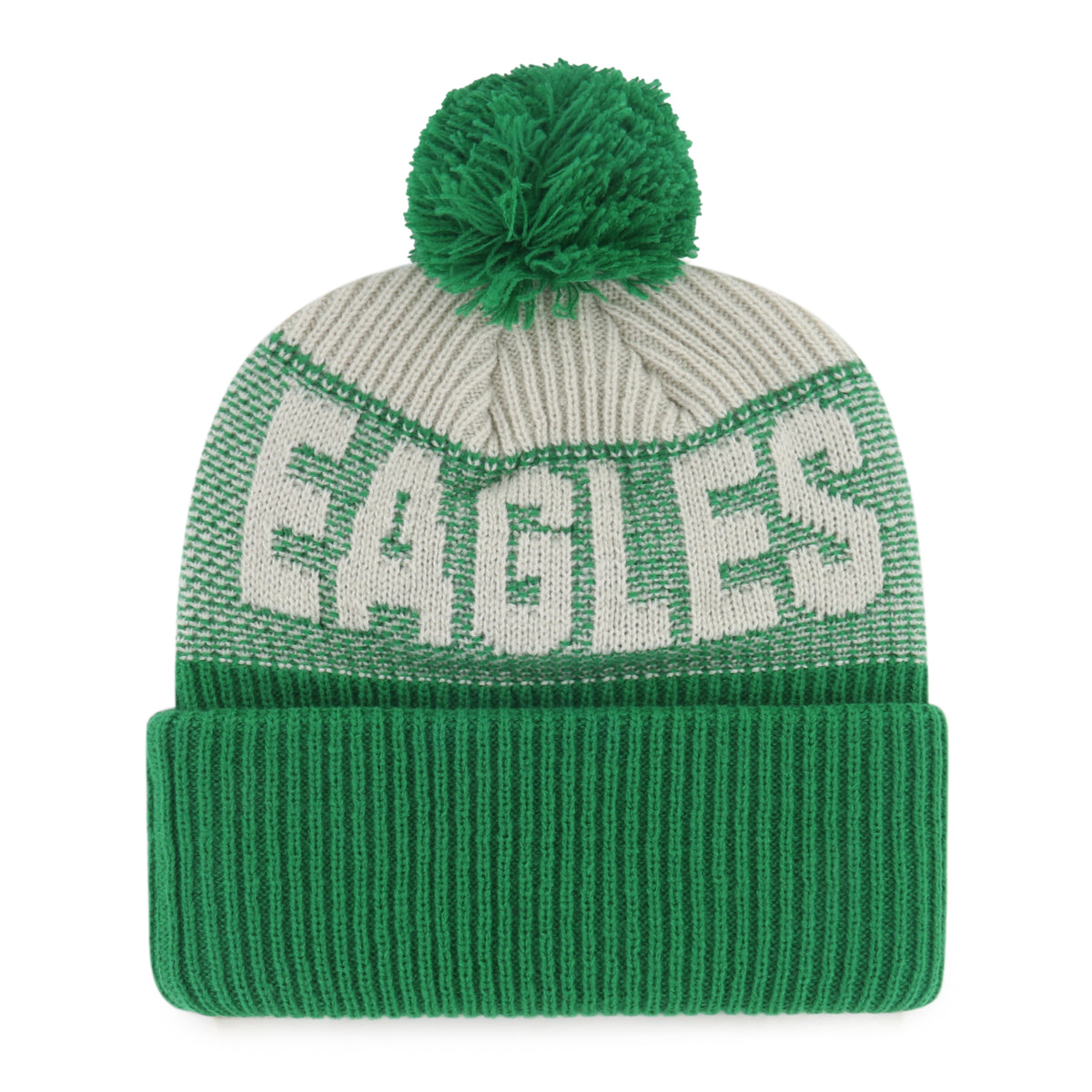 47 Brand Philadelphia Eagles Bone Chill Knit Bering Toque Beanie Hat - Green