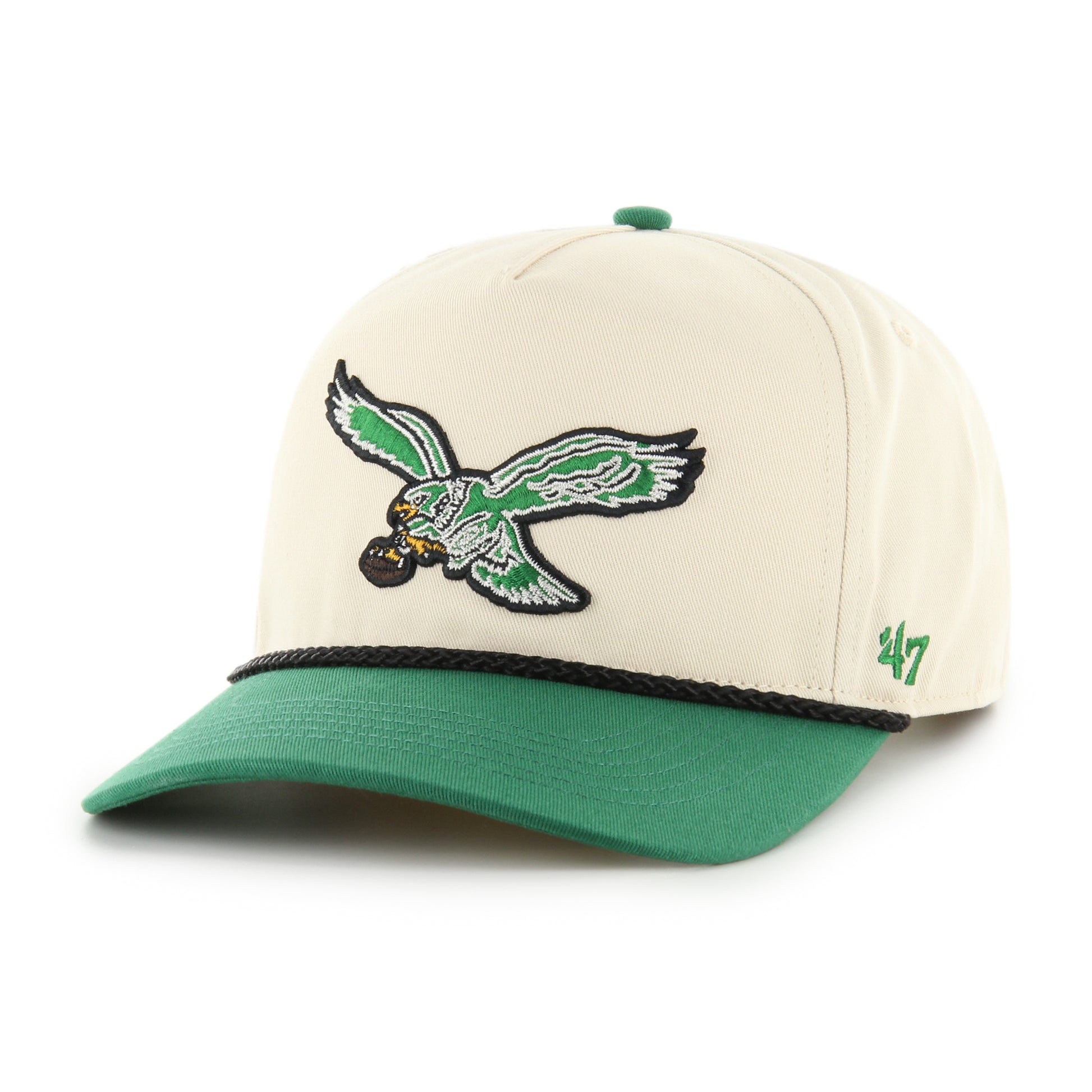 47 Brand Philadelphia Eagles Natural Rope Hitch Snapback Hat - Natural/Green