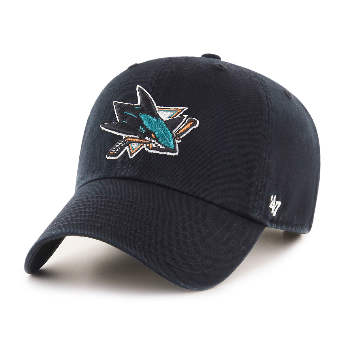 47 Brand San Jose Sharks Clean Up Hat - Black - Leaside Hockey Shop Inc.