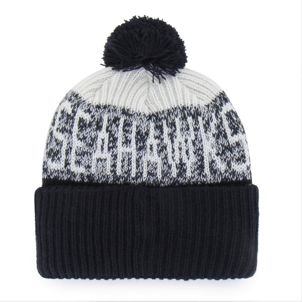 47 Brand Seattle Seahawks Bone Chill Knit Bering Toque Beanie Hat - Navy