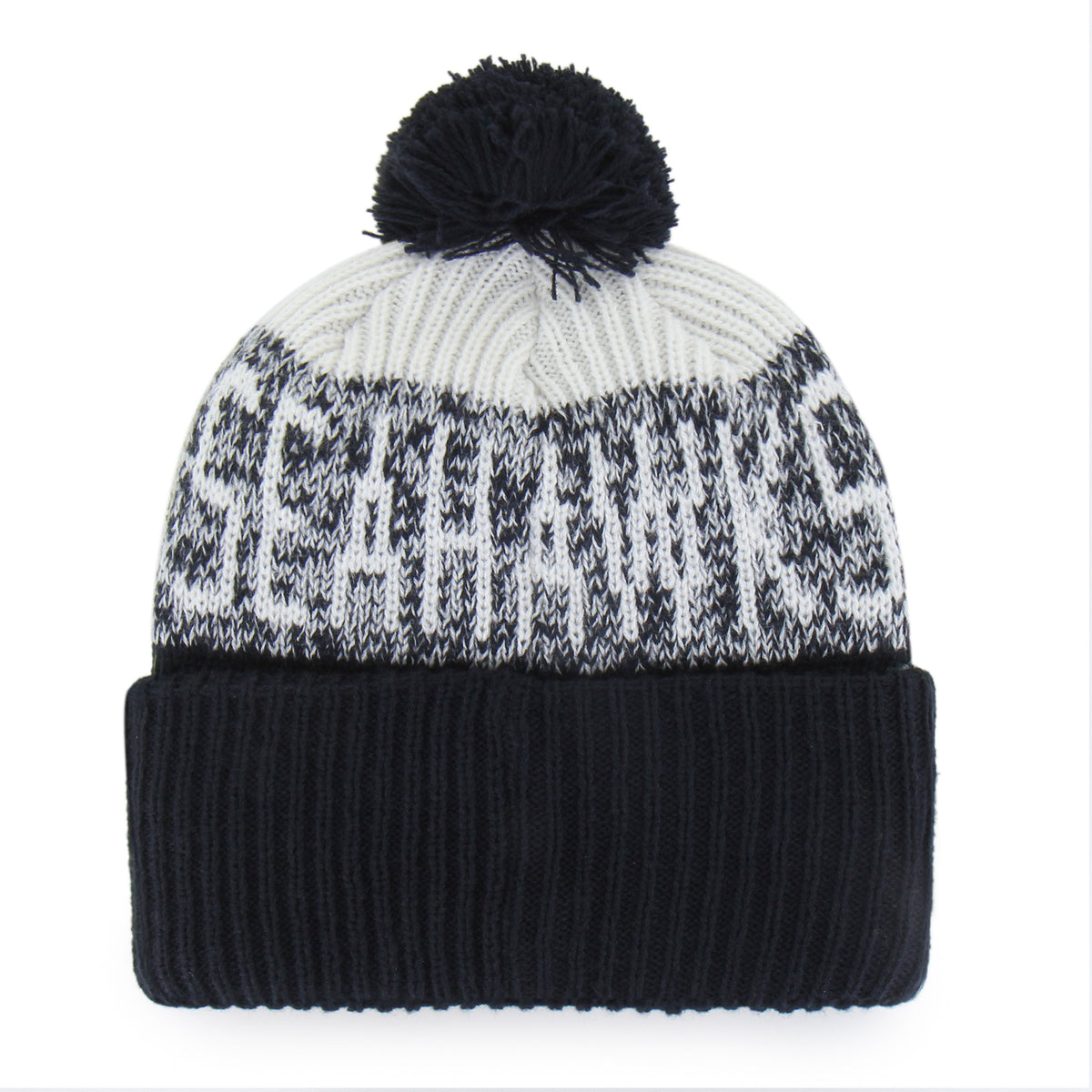 47 Brand Seattle Seahawks Bone Chill Knit Bering Toque Beanie Hat - Navy