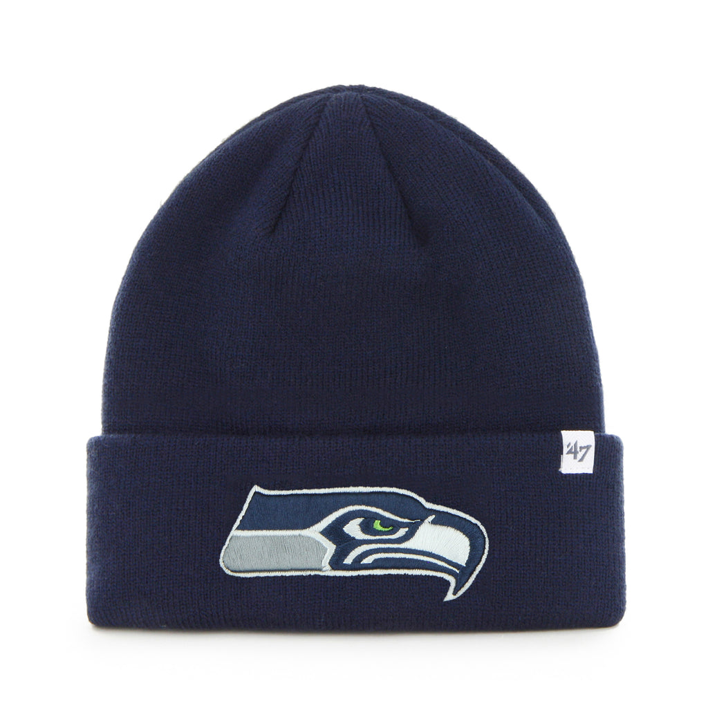 47 Brand Seattle Seahawks Knit Raised Cuff Toque Beanie Hat - Navy Blue