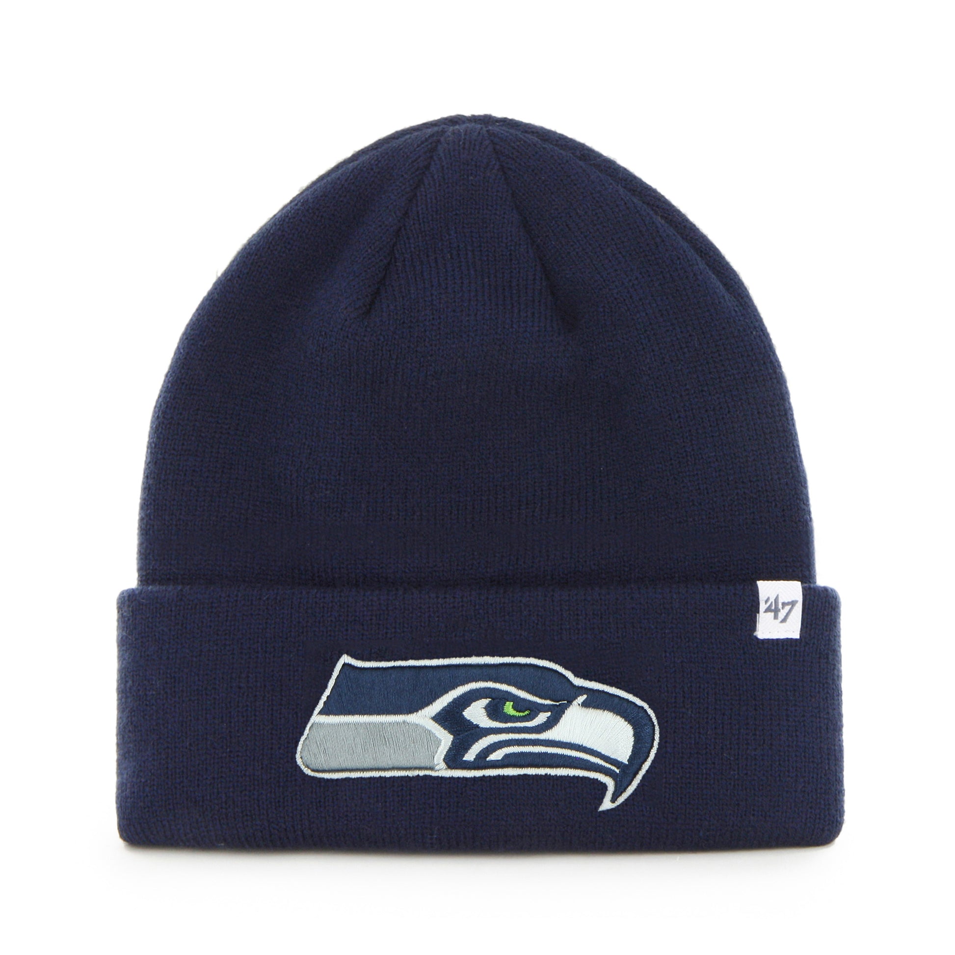 47 Brand Seattle Seahawks Knit Raised Cuff Toque Beanie Hat - Navy Blue