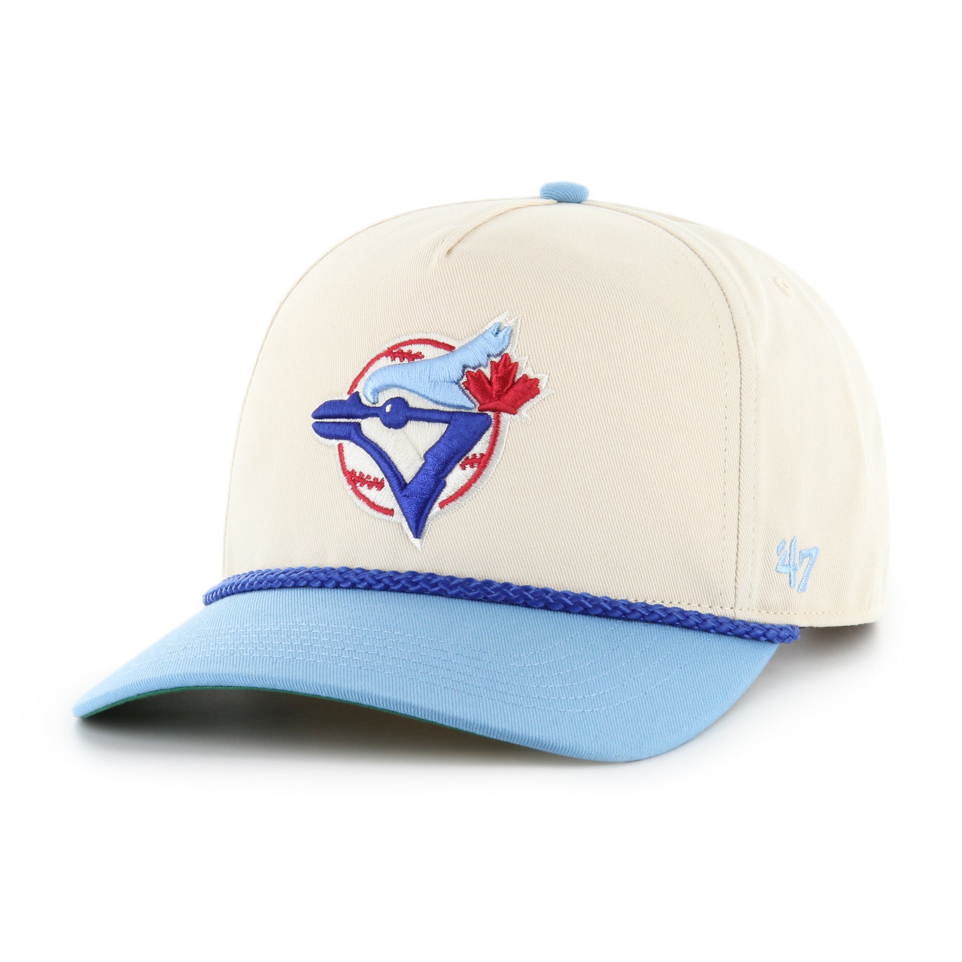 47 Brand Toronto Blue Jays Natural Rope Hitch Snapback Hat - Natural/ Light Blue