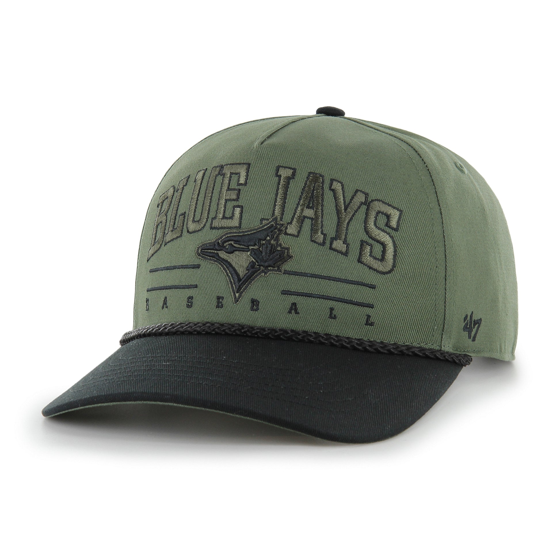 47 Brand Toronto Blue Jays Roscoe Rope Hitch Snapback Hat - Army Green