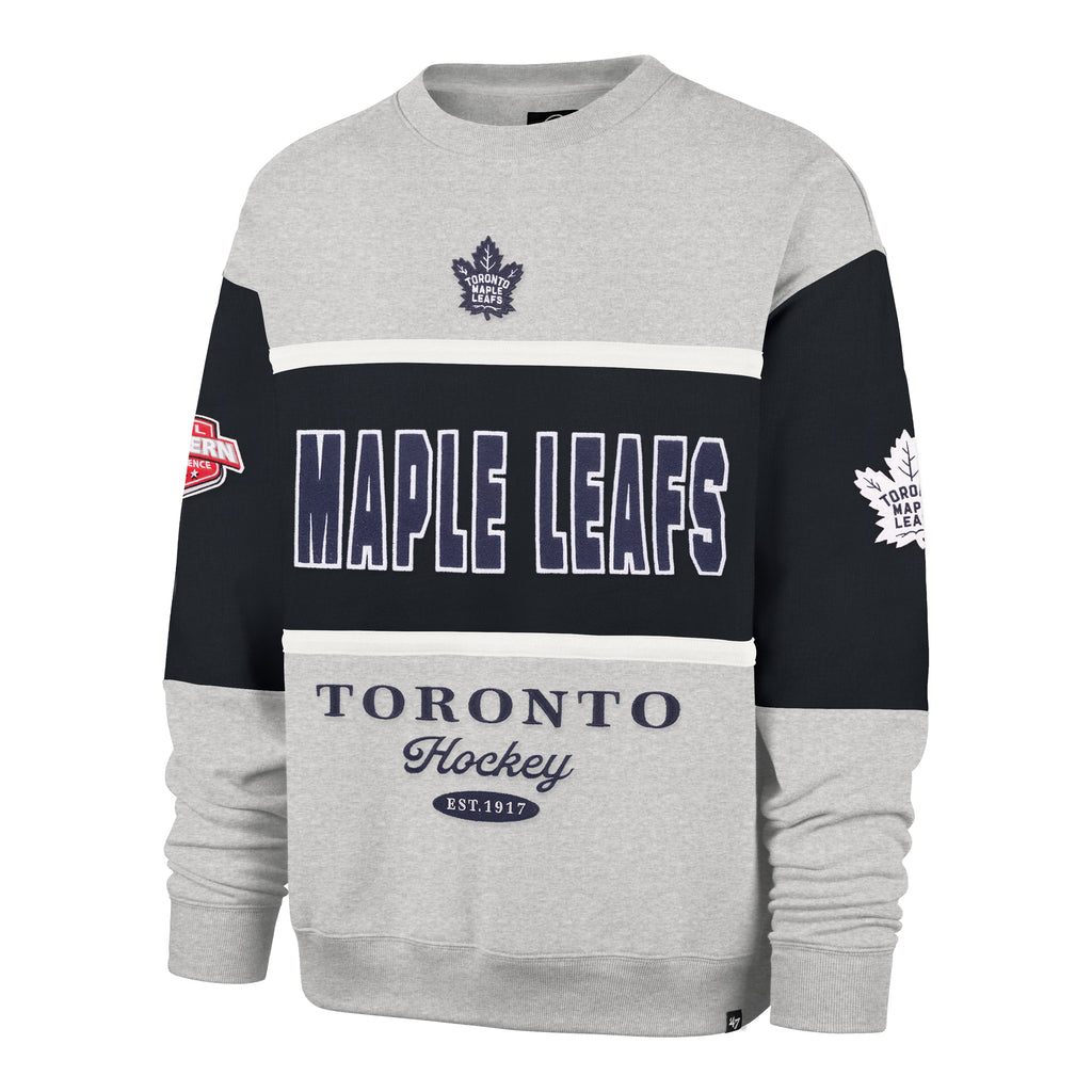 47 Brand Toronto Maple Leafs Blockfield Crewneck Sweater - Grey