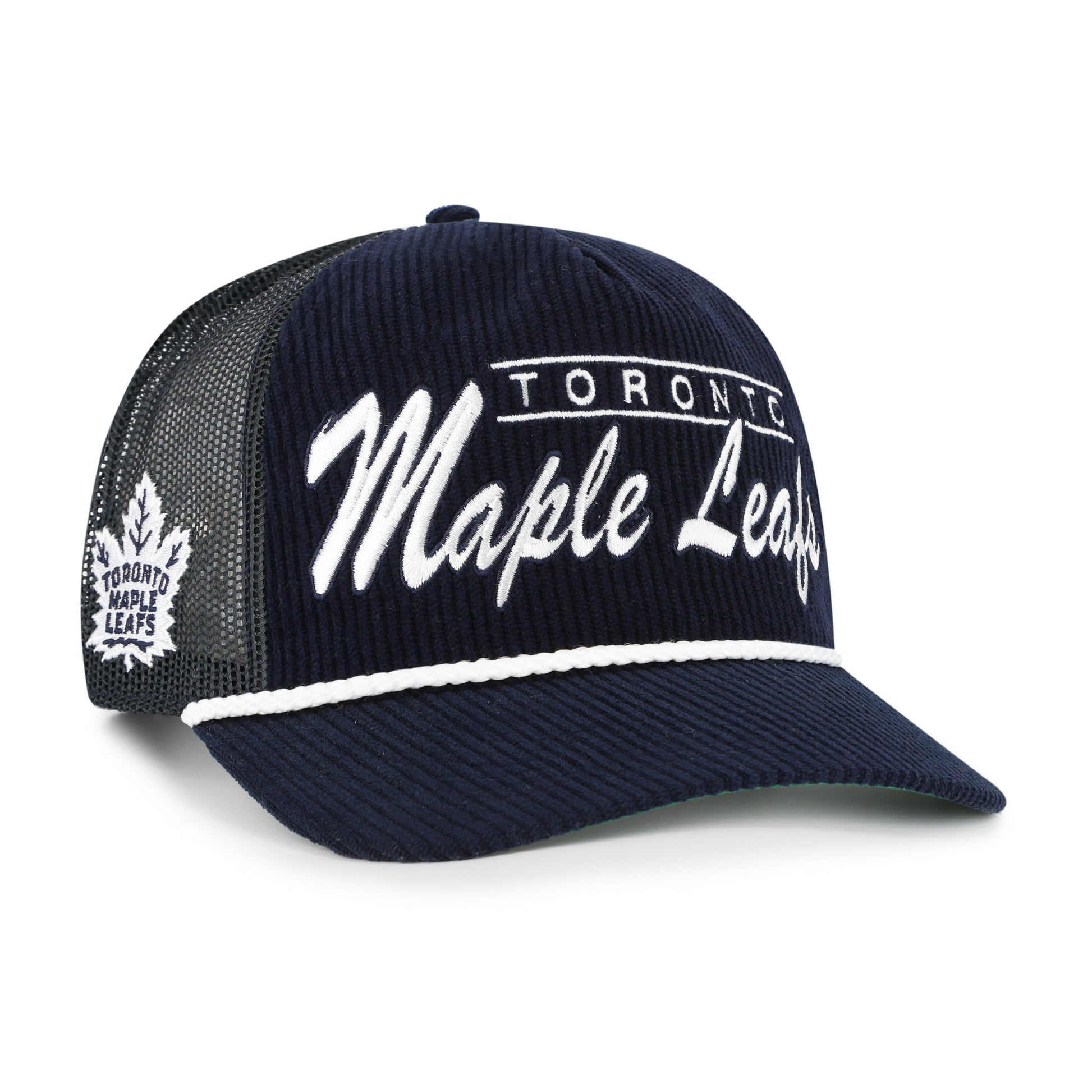 47 Brand Toronto Maple Leafs Double Header Mesh RF Hitch Snapback Hat - Navy Blue
