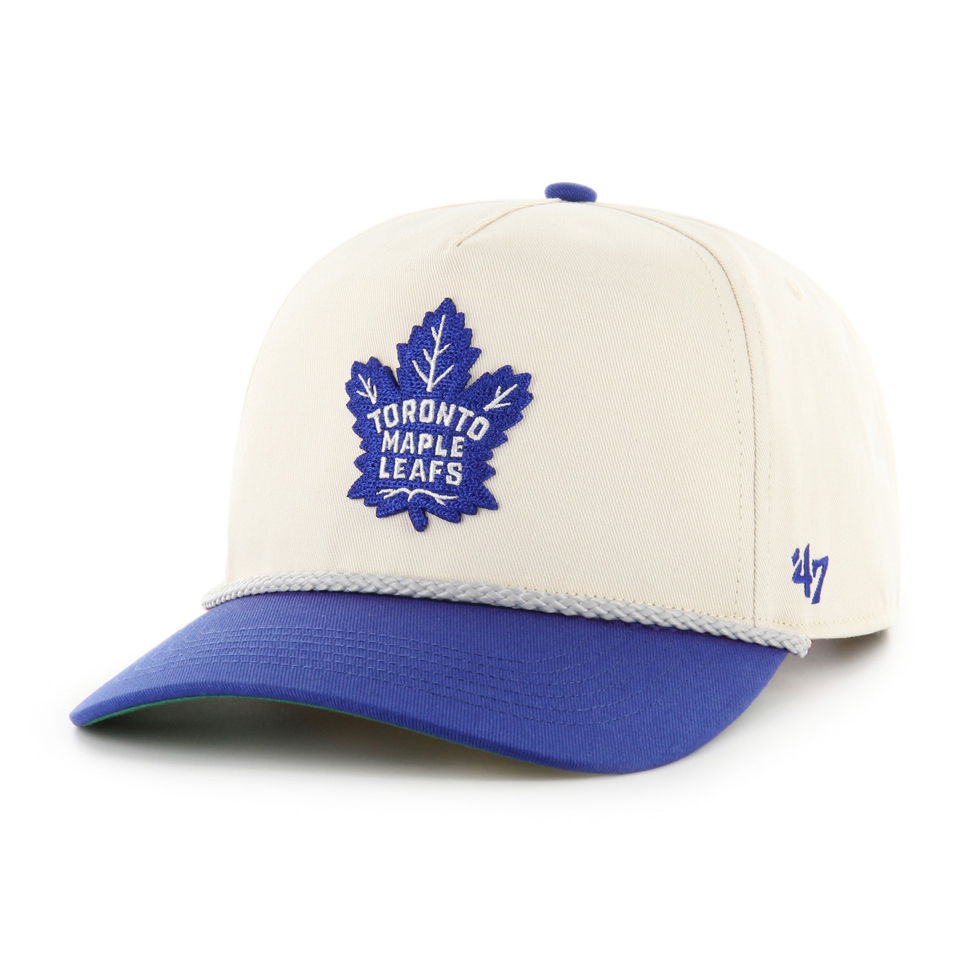 47 Brand Toronto Maple Leafs Natural Rope Hitch Snapback Hat - Natural White/Blue