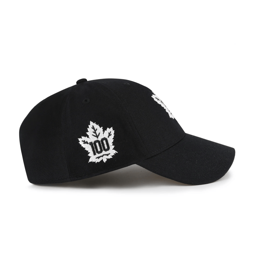 47 Brand Toronto Maple Leafs Retro Snapback Hat - NHL Black & White Sure Shot MVP