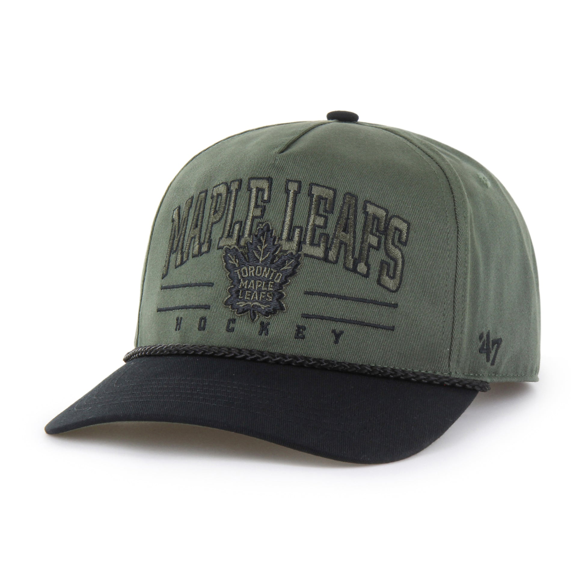47 Brand Toronto Maple Leafs Roscoe Rope Hitch Snapback Hat - Army Green