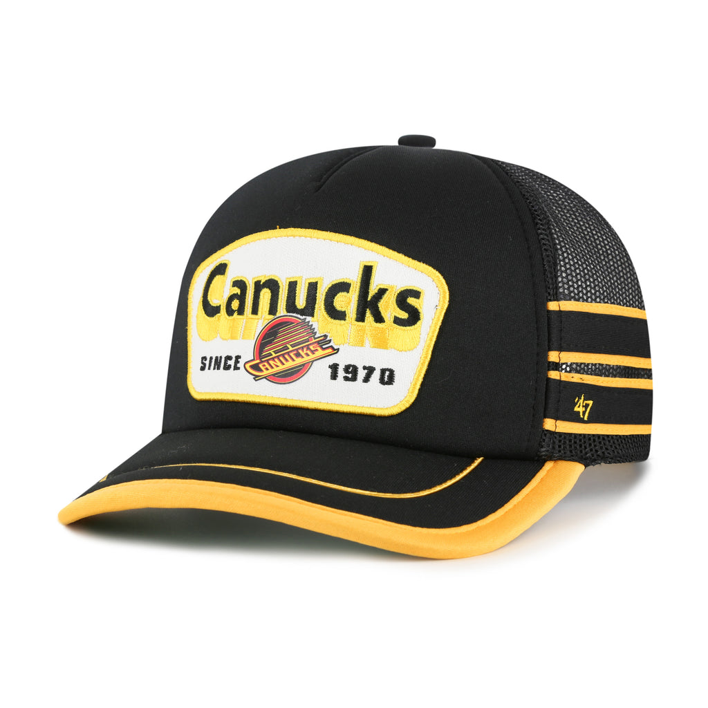 47 Brand Vancouver Canucks Golden Age Foam Hitch Snapback Hat - Black - Leaside Hockey Shop Inc.