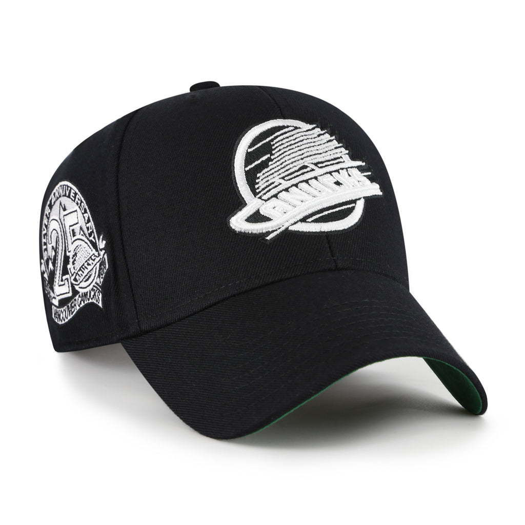 47 Brand Vancouver Canucks Retro Snapback Hat - NHL Black & White Sure Shot MVP